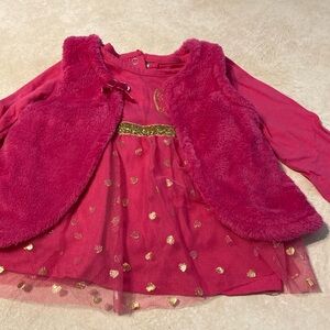 18M pink dressy shirt and vest set